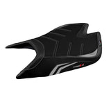 Aprilia Tuono V4 Factory 2021-2025 Seat Cover Tappezzeria Italia TPZ Ultragrip in Silver and Black