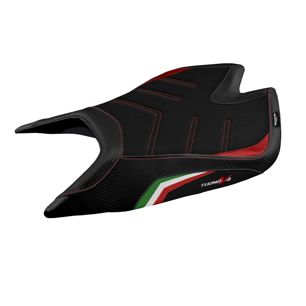 Funda de asiento Aprilia Tuono V4 Factory 2021-2025 Tappezzeria Italia TPZ Ultragrip en Bandera de Italia