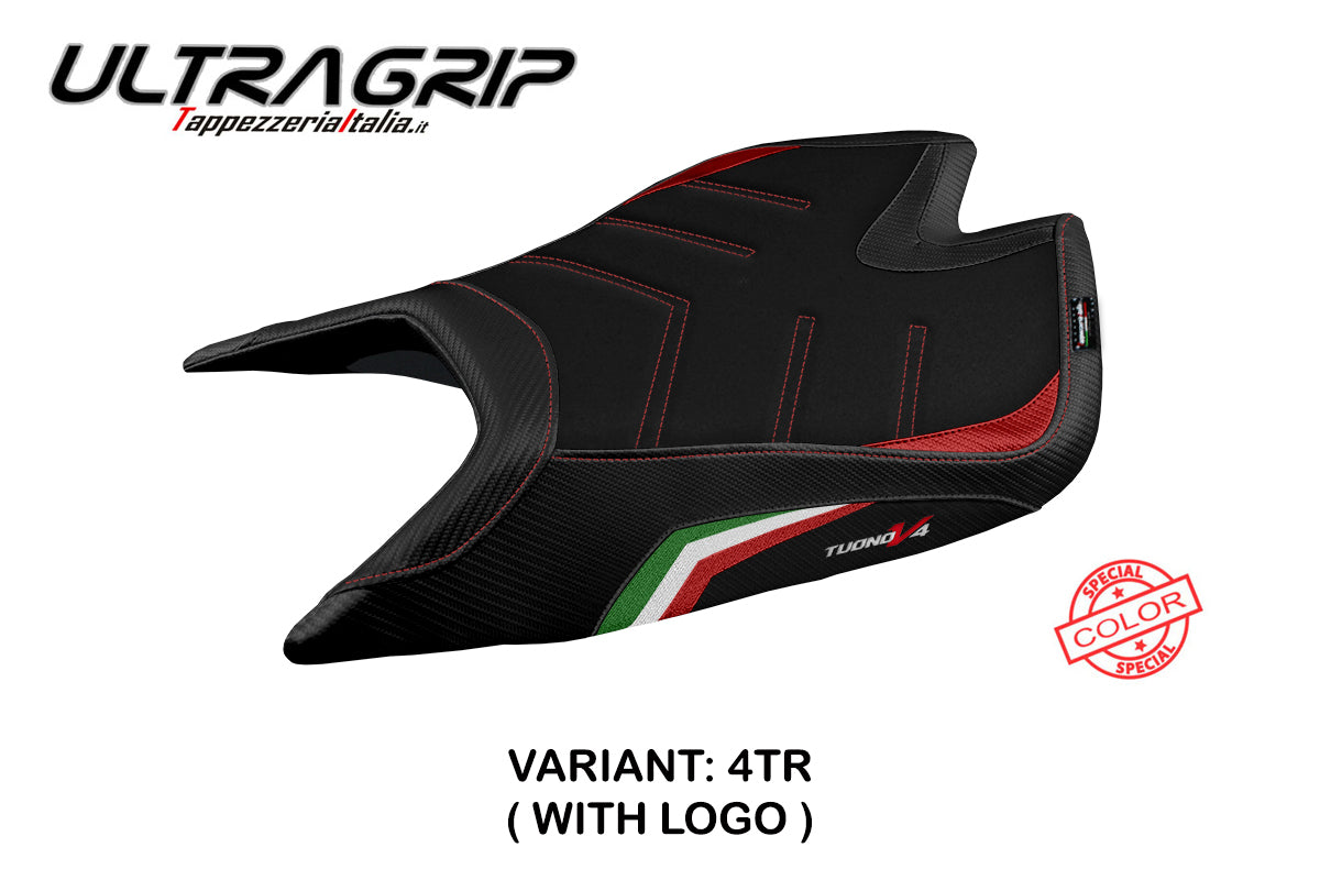 Funda de asiento Aprilia Tuono V4 Factory 2021-2025 Tappezzeria Italia TPZ Ultragrip en Bandera de Italia