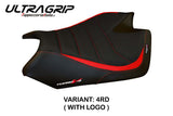 Funda de asiento Aprilia Tuono V4 2011-2020 Tappezzeria Italia TPZ Ultragrip en rojo y negro