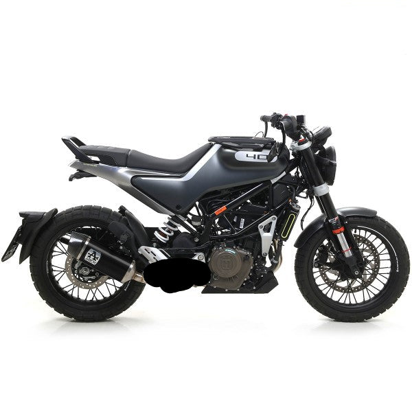 Escape de carrera Indy oscuro de aluminio homologado Arrow Husqvarna Svartpilen 401 '20 72631akn con tubo de enlace soldado