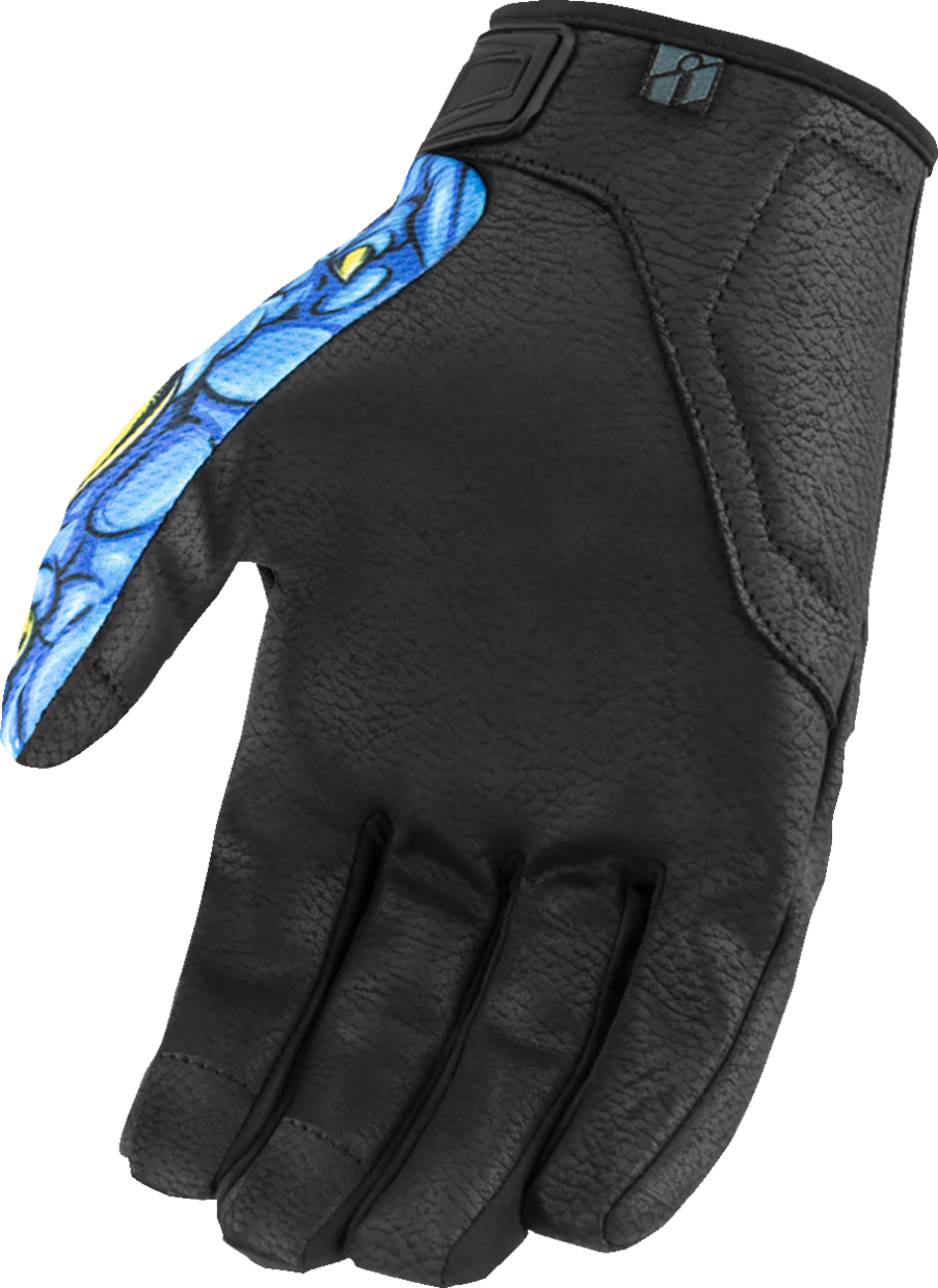Guantes ICON Hooligan™ Kryola Kreep - Azul - Mediano 3301-4723
