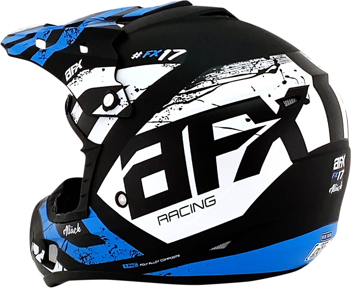 AFX FX-17 Motorcycle Helmet - Attack - Matte Blue/Black - 2XL 0110-7165