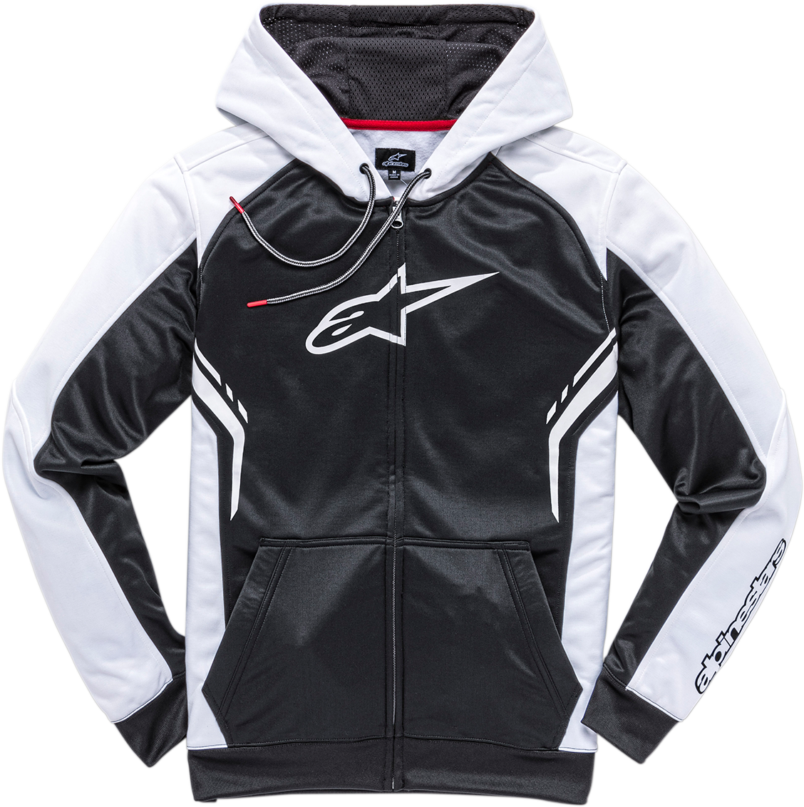 Sudadera con capucha y cremallera ALPINESTARS Strike - Negro/Blanco - 2XL 10195310210202X