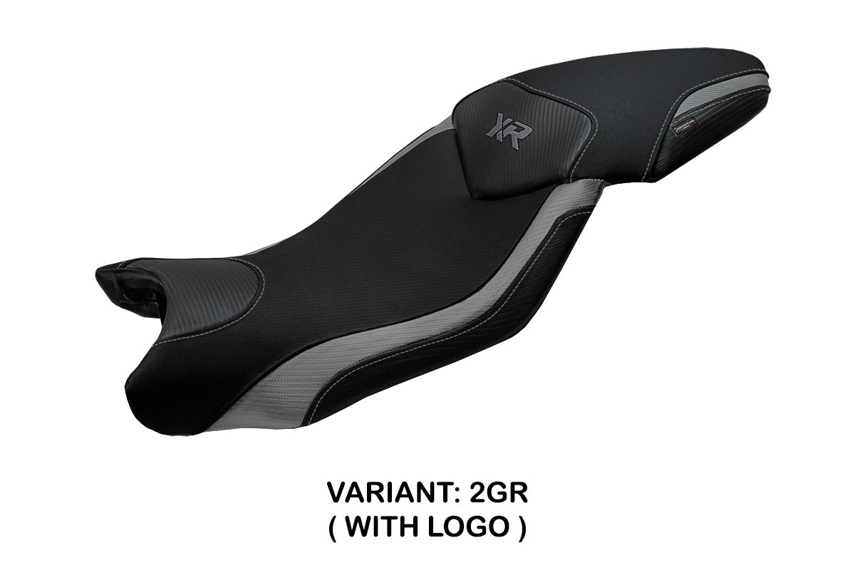Funda de asiento para BMW S1000XR 2015-2019 Tappezzeria Italia TPZ en gris y negro