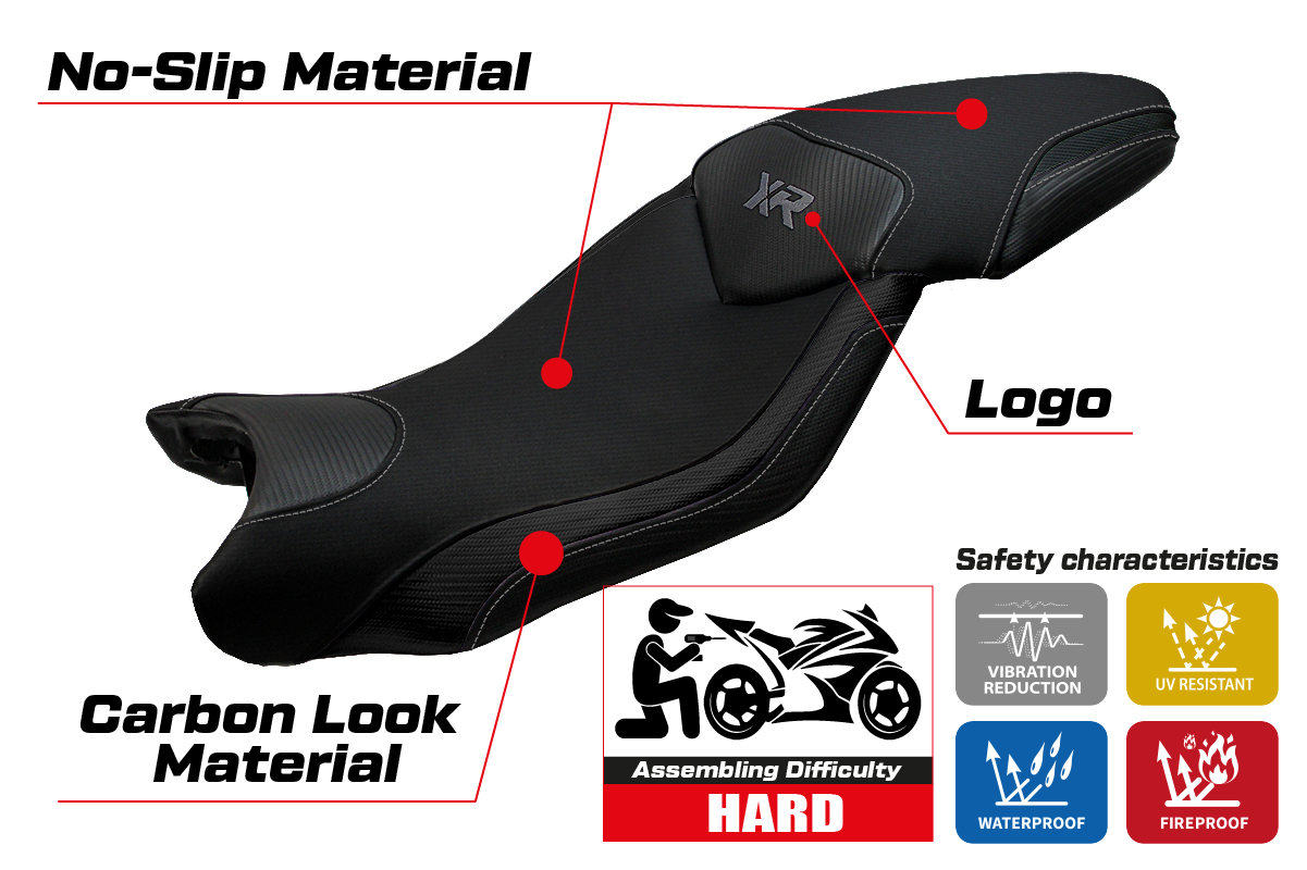 Funda Asiento BMW S1000XR 2015-2019 Tappezzeria Italia TPZ en Negro