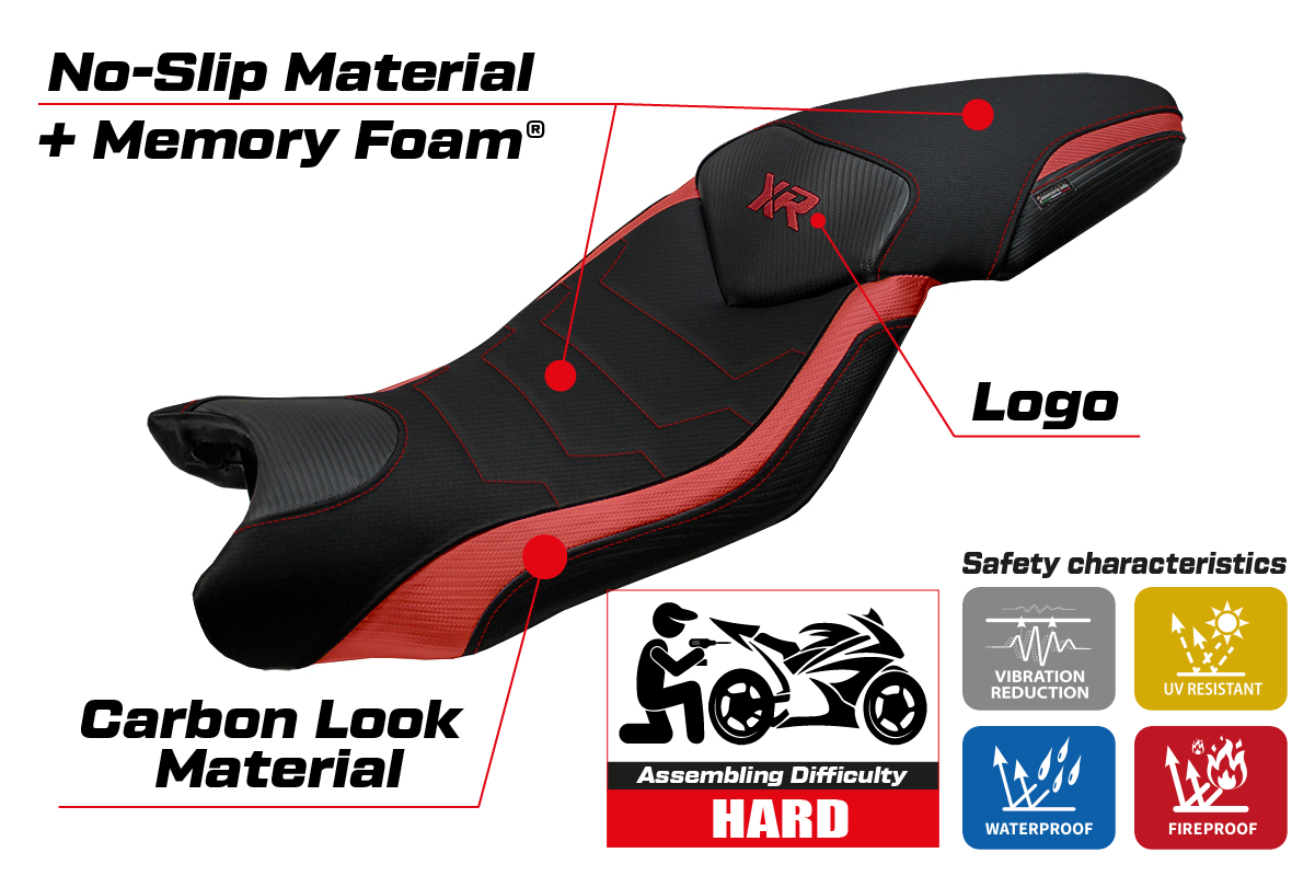 BMW S1000XR 2015-2019 Seat Cover Tappezzeria Italia TPZ Comfort in Red and Black