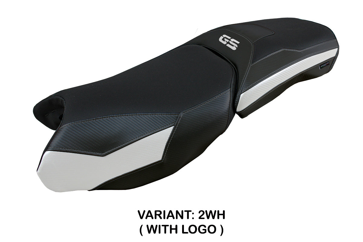 Funda de asiento para BMW R1250GS Adventure 2019-2024 Tappezzeria Italia TPZ en blanco y negro