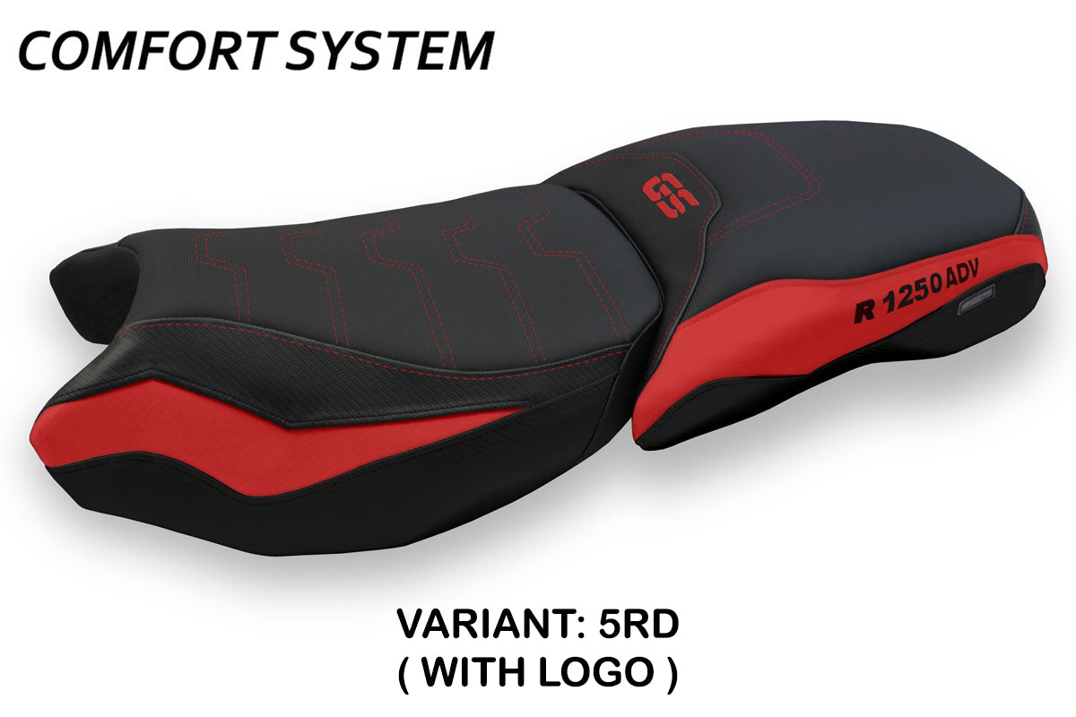 BMW R1250GS Adventure 2019-2024 Seat Cover Tappezzeria Italia TPZ Comfort in Black and Red