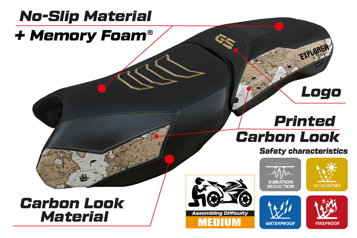BMW R1250GS Adventure 2019-2024 Seat Cover Tappezzeria Italia TPZ Comfort in SE Maps
