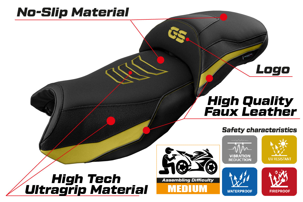 BMW R1250GS 2019-2023 Seat Cover Tappezzeria Italia TPZ in Yellow and Black SE