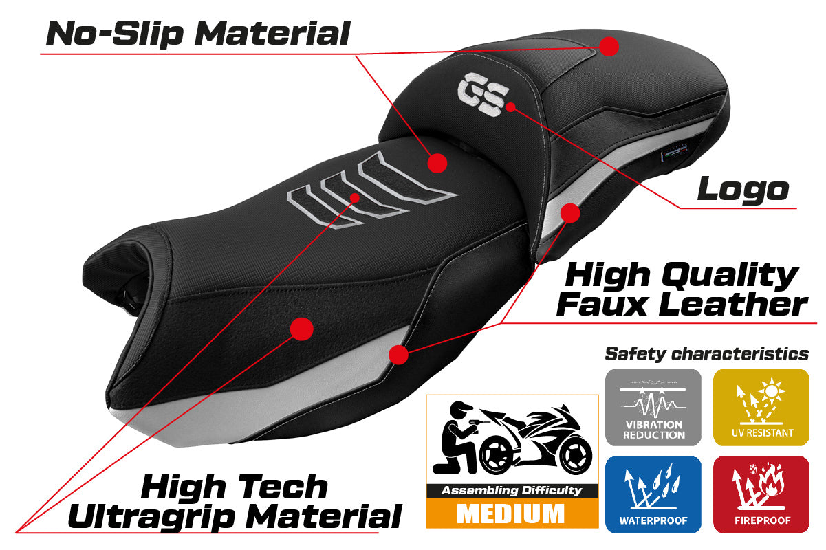 BMW R1250GS 2019-2023 Seat Cover Tappezzeria Italia TPZ in White and Black SE