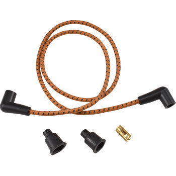 Cables de bujía DRAG SPECIALTIES - Trenzados - Marrón/Negro 2104-0397 