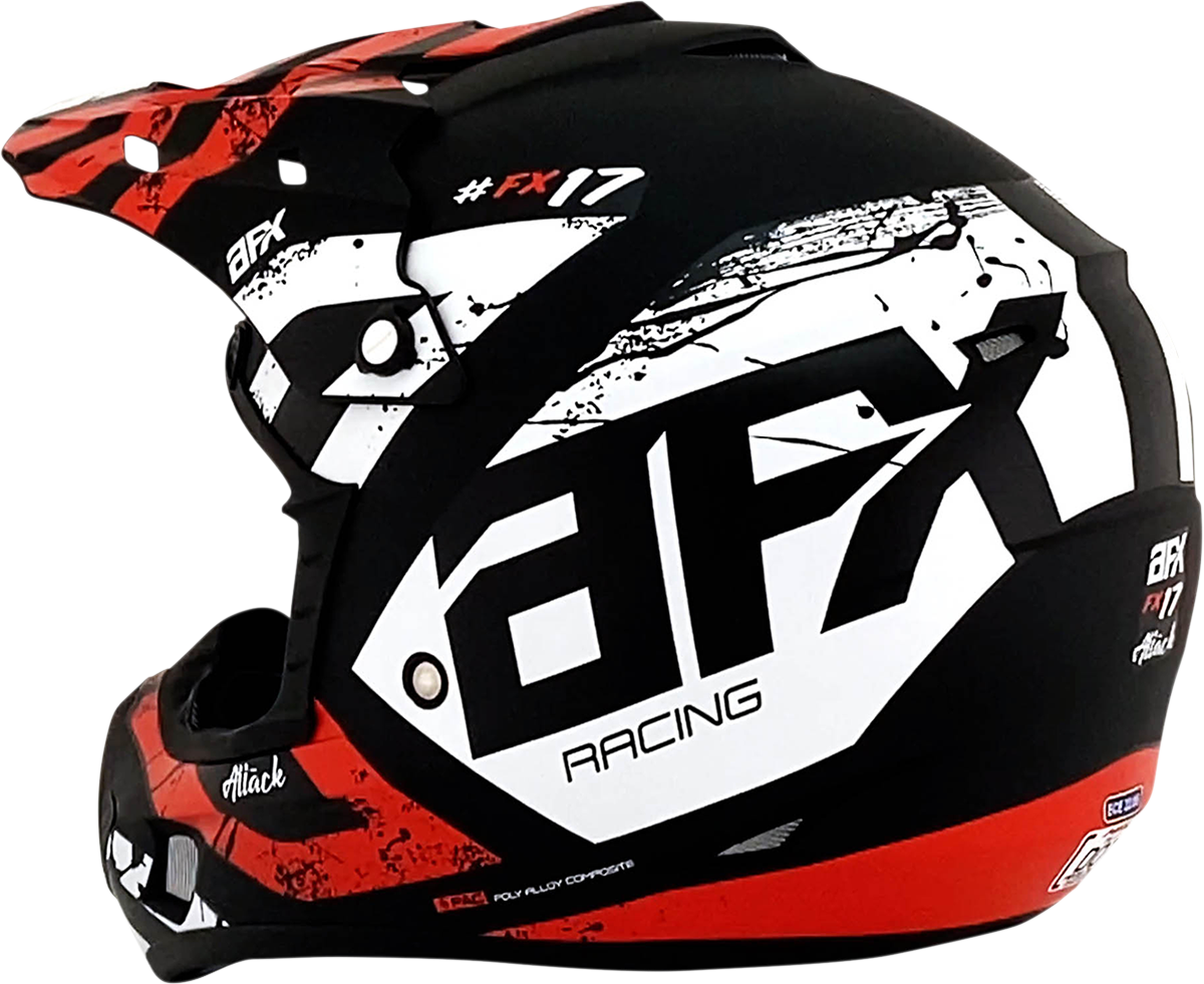 AFX FX-17 Motorcycle Helmet - Attack - Matte Black/Red - XL 0110-7152