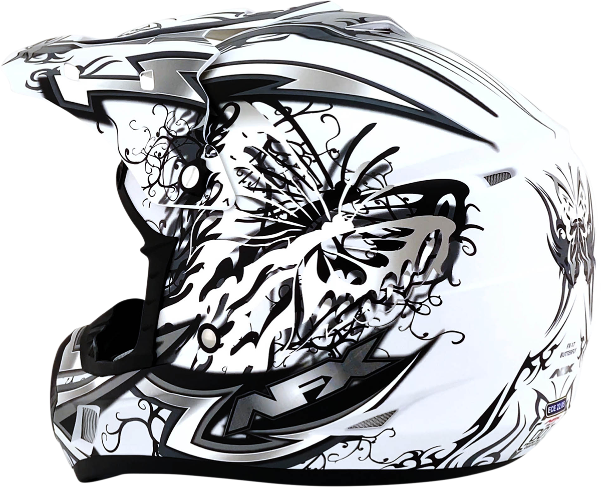 Casco de motocicleta AFX FX-17 - Mariposa - Blanco mate - Talla grande 0110-7129 