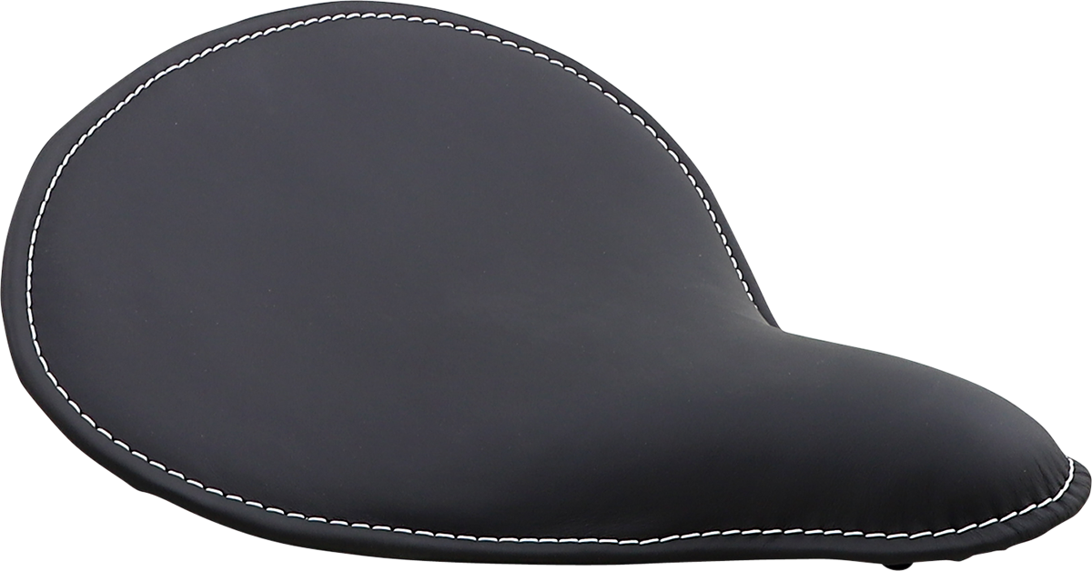 Asiento DRAG SPECIALTIES - Spring Solo - Perfil bajo - Grande - Cuero negro reflectante solar/Costura perimetral blanca 0806-0055