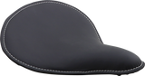Asiento DRAG SPECIALTIES - Spring Solo - Perfil bajo - Grande - Cuero negro reflectante solar/Costura perimetral blanca 0806-0055