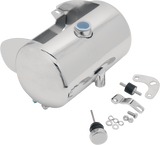 DRAG SPECIALTIES Tanque de aceite de llenado central abovedado, conexiones de 1/8", drenaje de 1/4" 241306