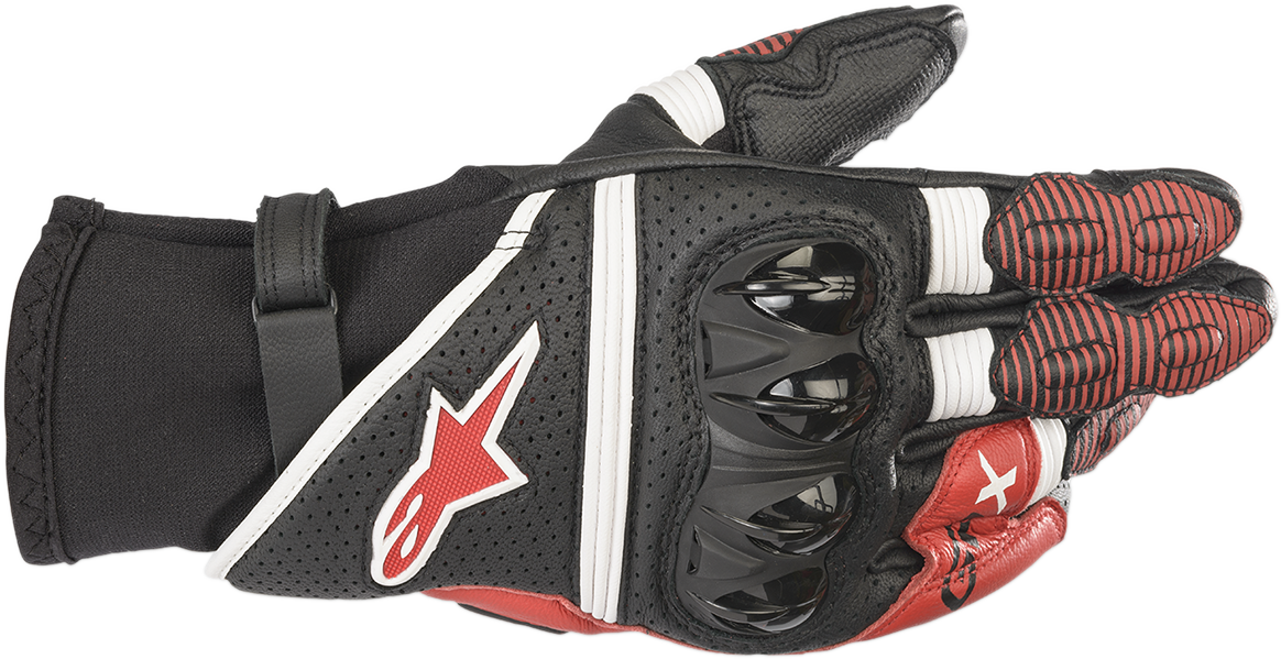 Guantes ALPINESTARS GPX V2 - Negro/Blanco/Rojo Brillante - 2XL 3567219-1304XXL