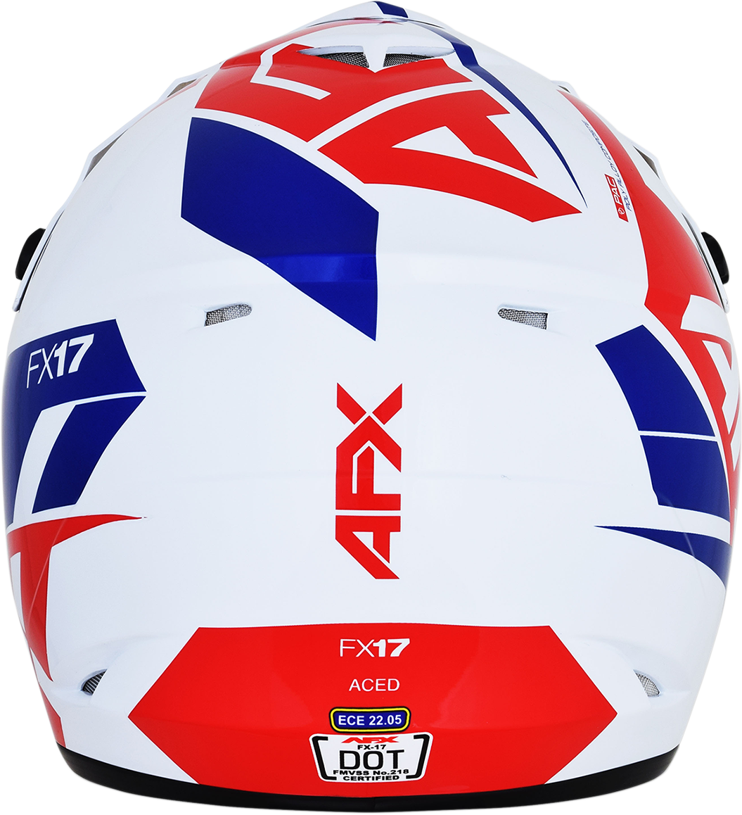 AFX FX-17 Motorcycle Helmet - Aced - Red/White/Blue - Medium 0110-6480