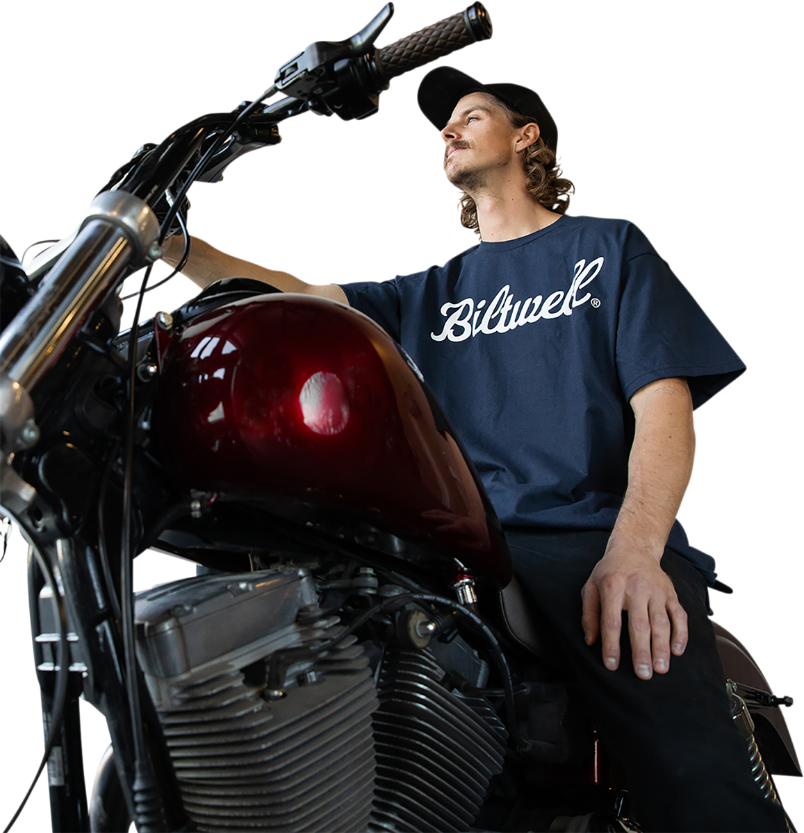 Camiseta BILTWELL Script - Azul marino - Talla pequeña 8101-052-002 