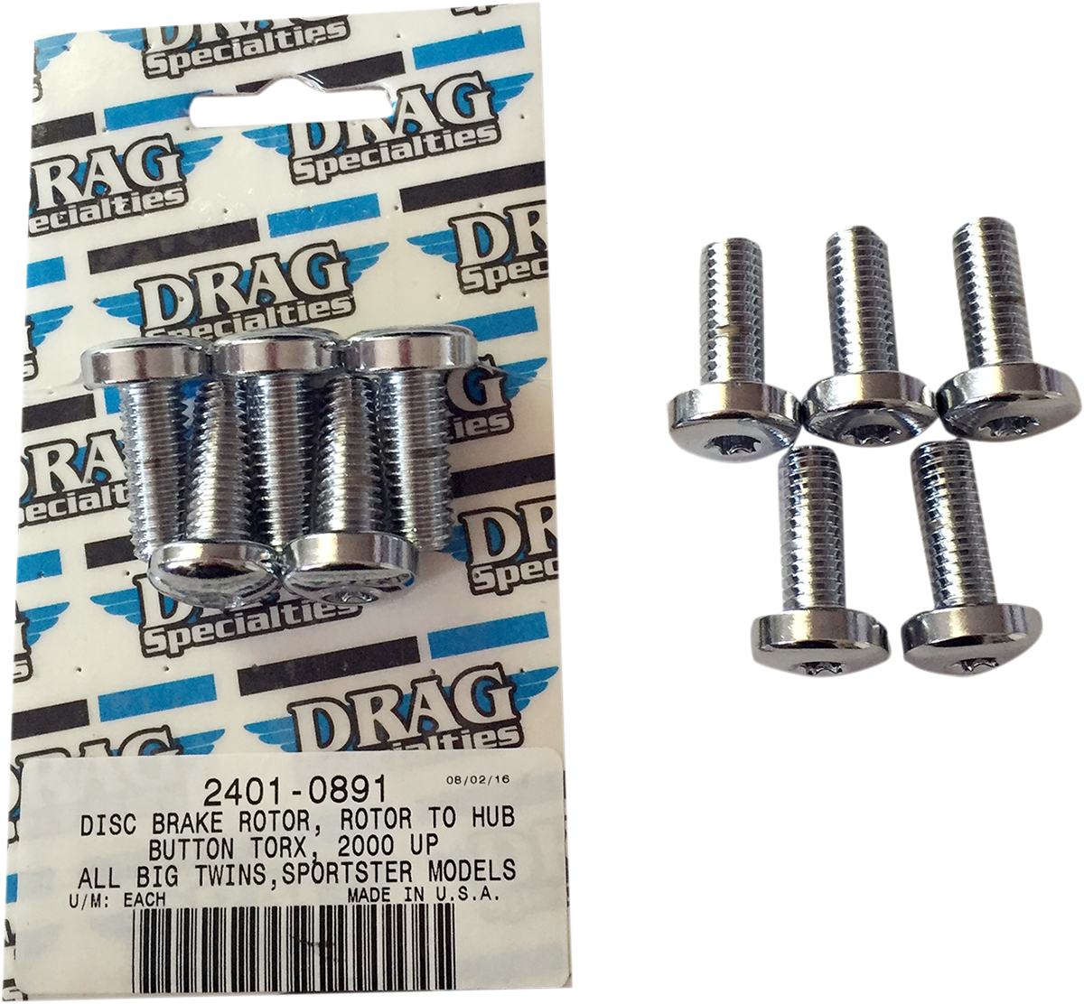 Kit de rotor a buje trasero de DRAG SPECIALTIES - Cromado MK772