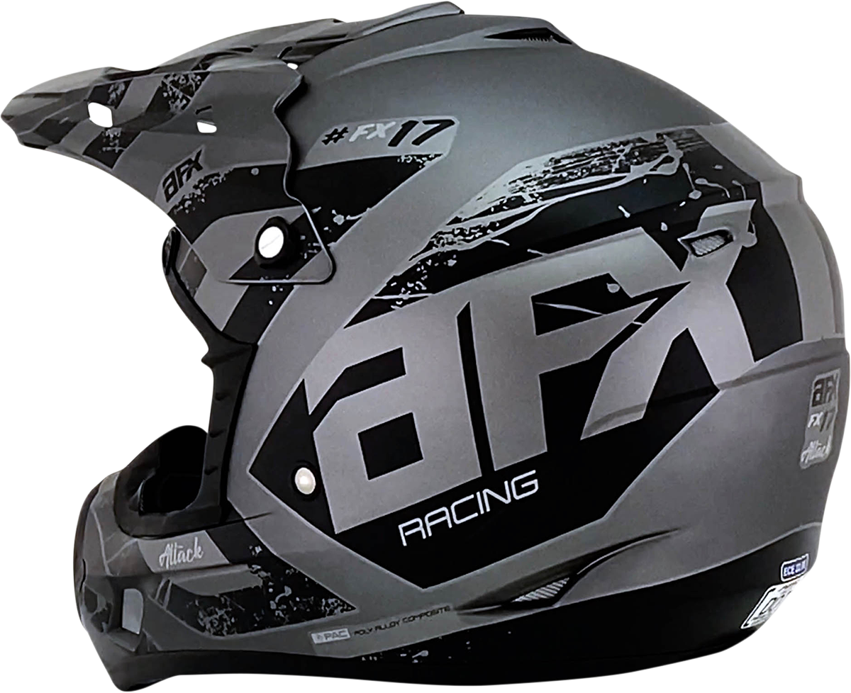 AFX FX-17 Motorcycle Helmet - Attack - Frost Gray/Matte Black - Medium 0110-7138