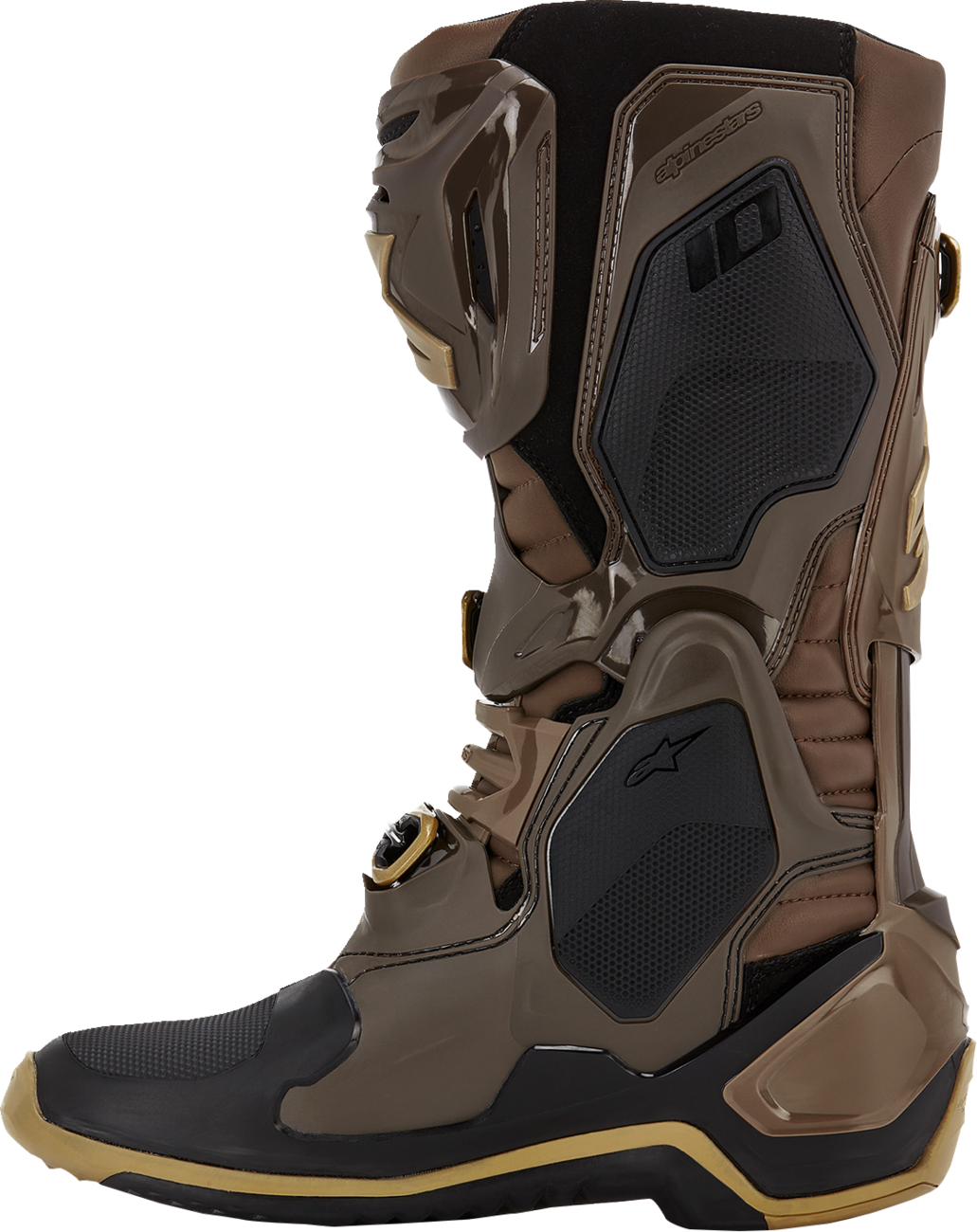 Botas ALPINESTARS Edición Limitada Squad '23 Tech 10 - Marrón/Dorado - Talla 9 de EE. UU. 2010020-839-9