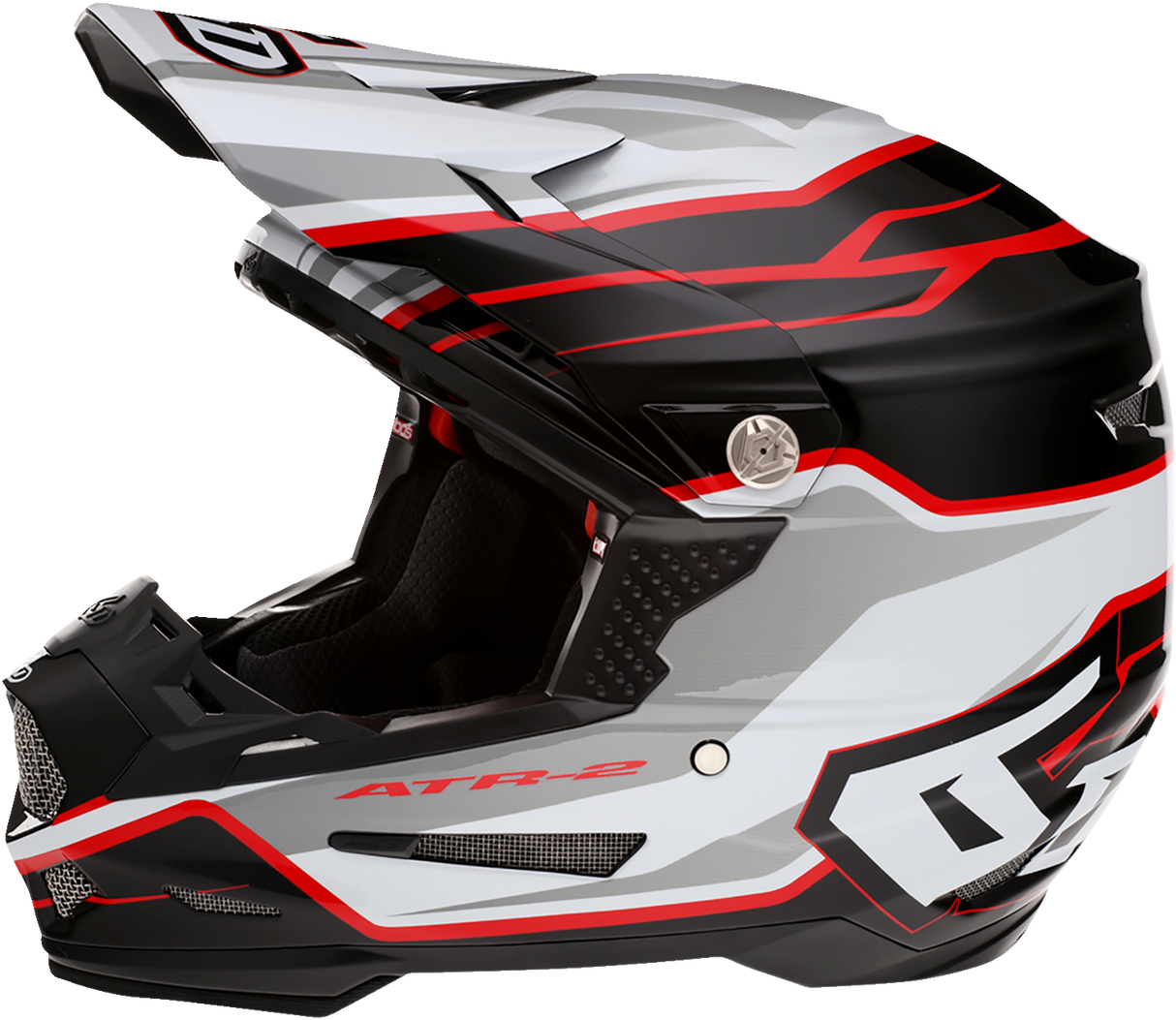 6D ATR-2 Motorcycle Helmet - Phase - White/Red - Large 12-2837