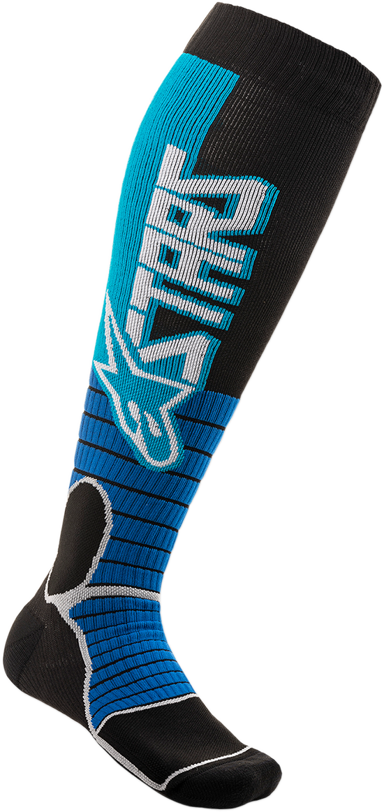 Calcetines ALPINESTARS MX Pro - Cian/Negro - Medianos 4701520-731-SM
