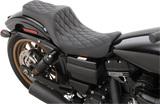 Asiento Predator III de DRAG SPECIALTIES - Doble diamante - Costuras negras 0803-0602