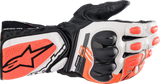 Guantes ALPINESTARS SP-8 V3 - Negro/Blanco/Rojo Fluo - Pequeños 3558321-1231-S