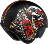 Casco de motocicleta Saturn Z1R - Devil Made Me - Negro/Rojo - Grande 0104-2819