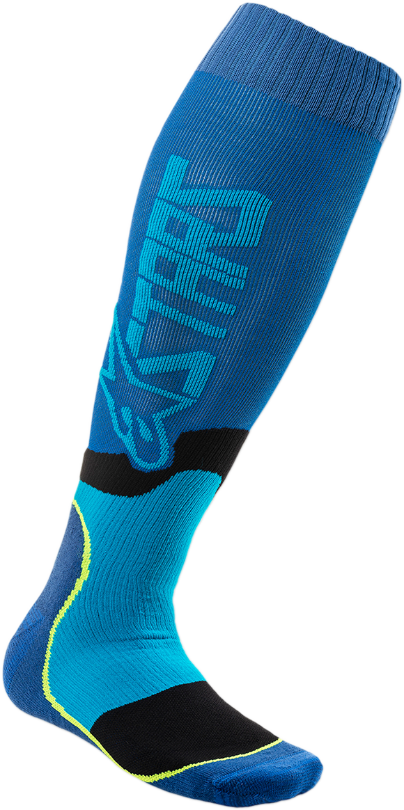 Calcetines ALPINESTARS MX Plus 2 - Negro/Cian - Grande/2XL 4701920-707-L2X
