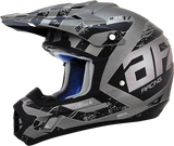Casco de motocicleta AFX FX-17Y - Attack - Gris escarcha/Negro mate - Talla grande 0111-1398