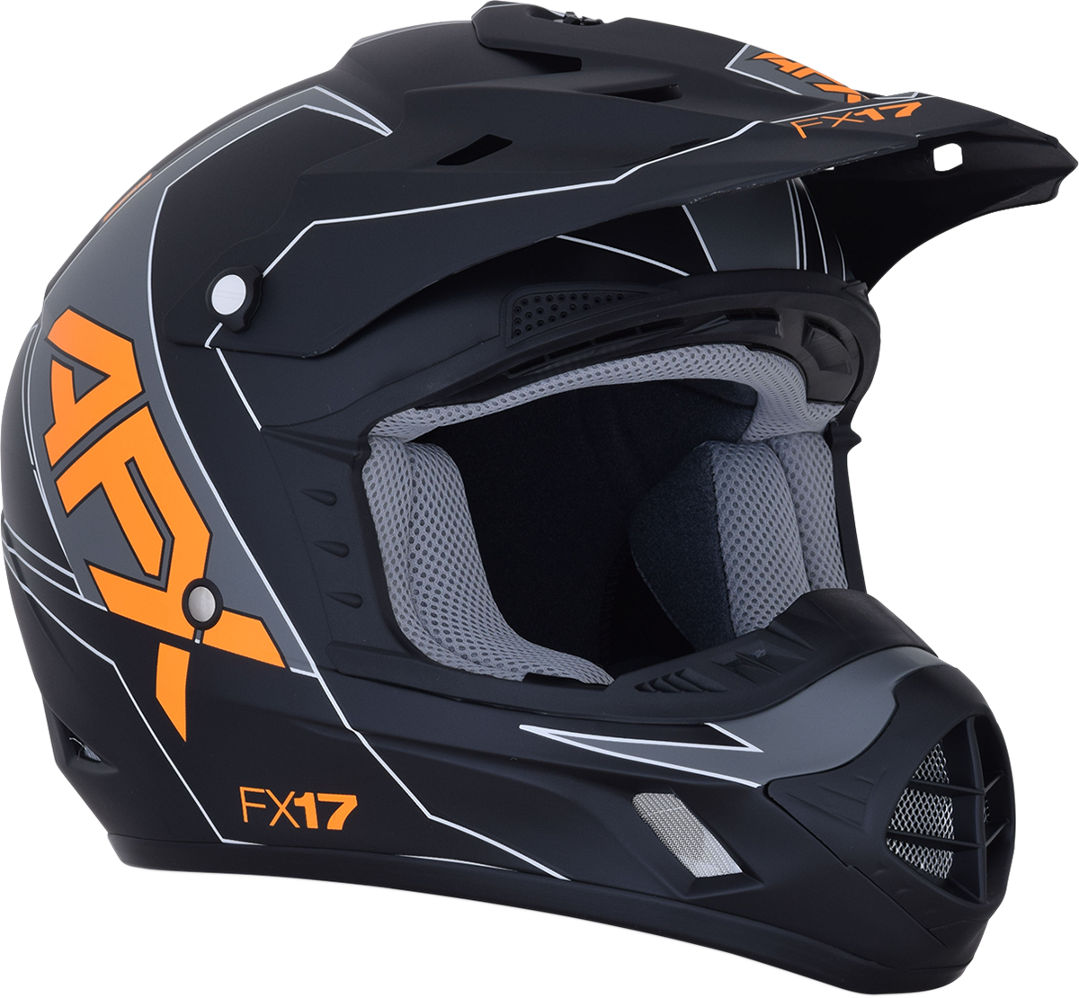 Casco de moto AFX FX-17 - Aced - Negro mate/Naranja - 2XL 0110-6508