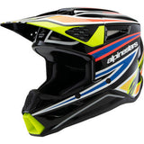 Casco de moto juvenil ALPINESTARS SM3 - Wurx - Negro brillante/Amarillo fluorescente/Azul/Rojo - Talla pequeña 8302025-1574-YS 
