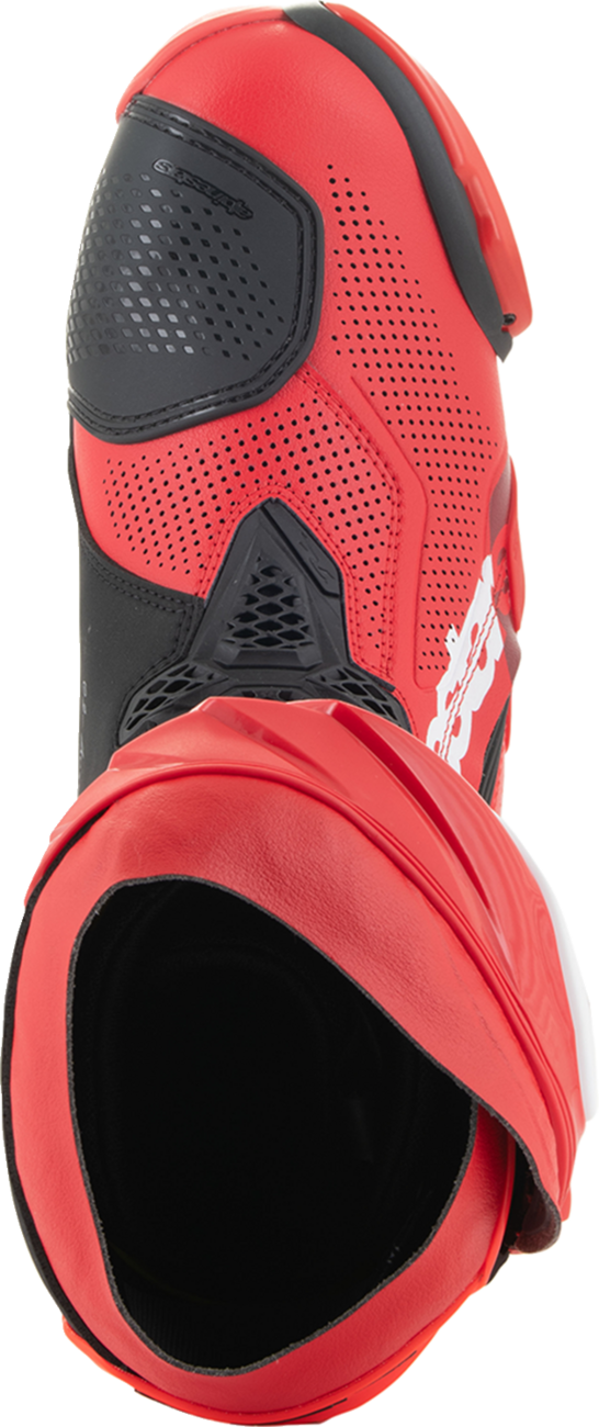 Botas ALPINESTARS Supertech R con ventilación - Rojas - Talla 12.5 EE. UU./48 UE 2220121-3029-48