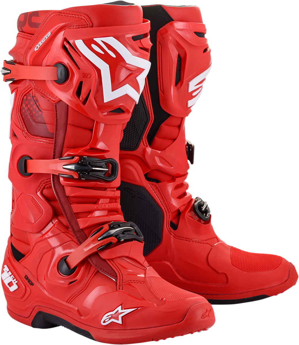 Botas ALPINESTARS Tech 10 - Rojas - Talla 9 de EE. UU. 2010020-30-9