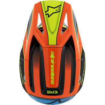 Casco de motocicleta juvenil ALPINESTARS SM3 - Fray - Negro brillante/Naranja/Amarillo fluorescente - Pequeño 8301625-1455-YS 