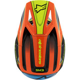Casco de motocicleta juvenil ALPINESTARS SM3 - Fray - Negro brillante/Naranja/Amarillo fluorescente - Pequeño 8301625-1455-YS 
