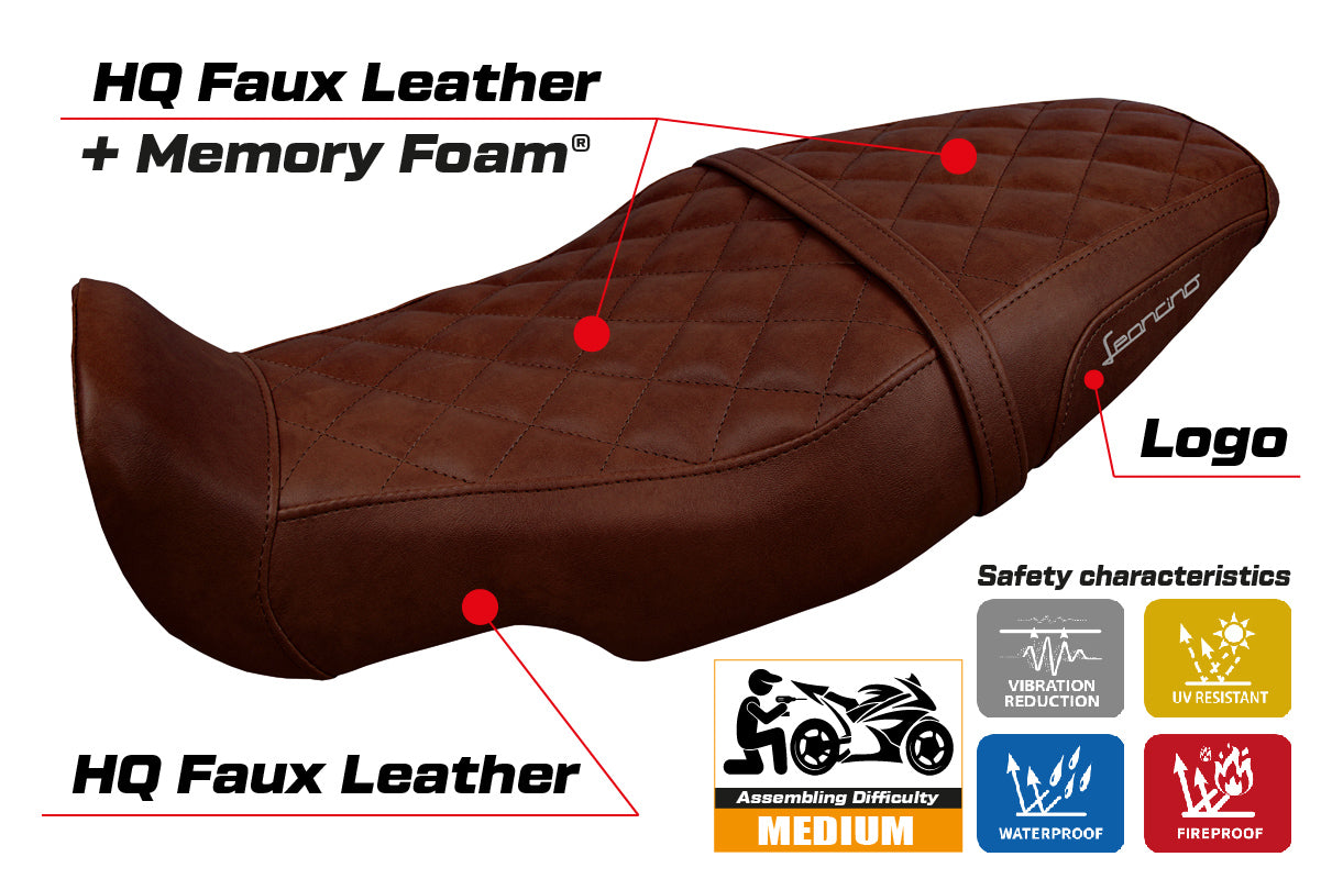 Benelli Leoncino 800 2022-2025 Seat Cover Tappezzeria Italia TPZ Comfort in Dark Brown Vintage