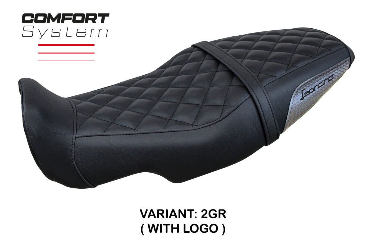 Funda de asiento Benelli Leoncino 800 2022-2025 Tappezzeria Italia TPZ Comfort en gris y negro