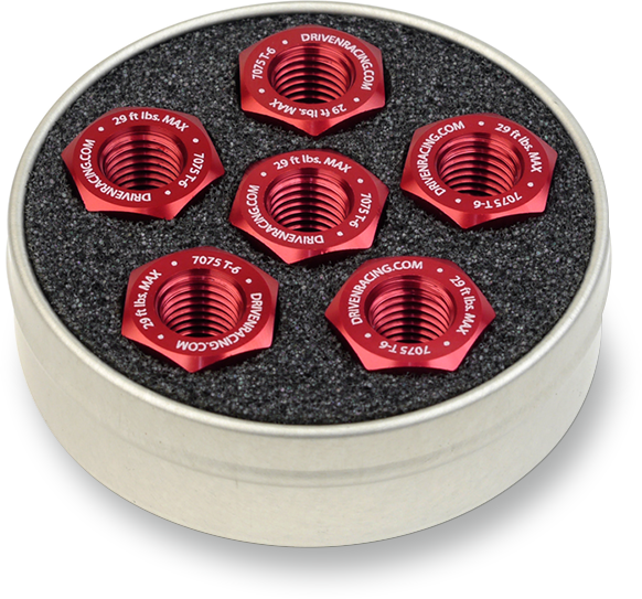 Tuercas de piñón de aluminio DRIVEN RACING - Rojas - M10 x 1.0 DSN6RD 