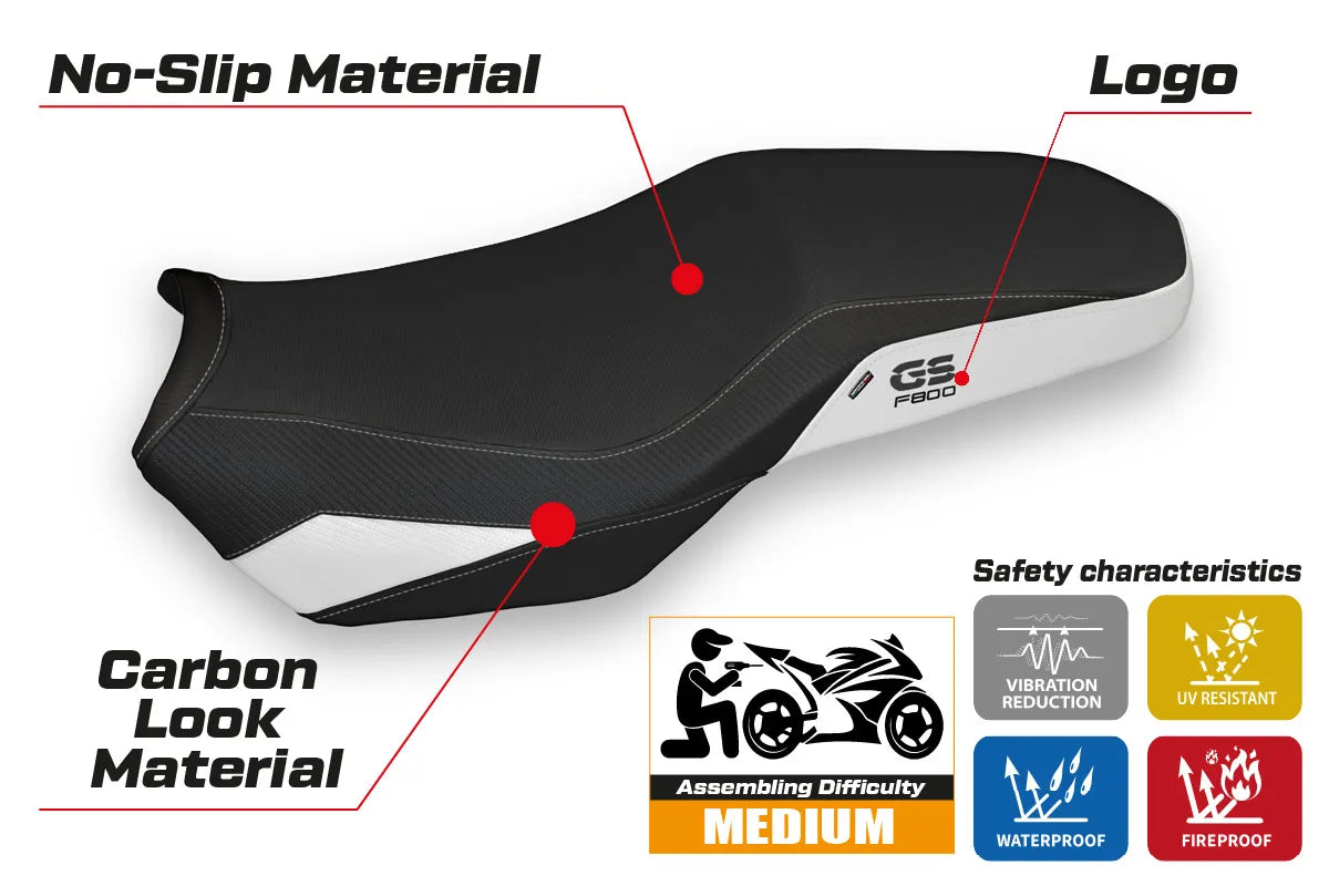 BMW F800GS 2018-2026 Seat Cover TPZ Italia White