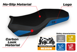 Funda de asiento para BMW F750GS 2018-2025 Tappezzeria Italia TPZ en azul y negro