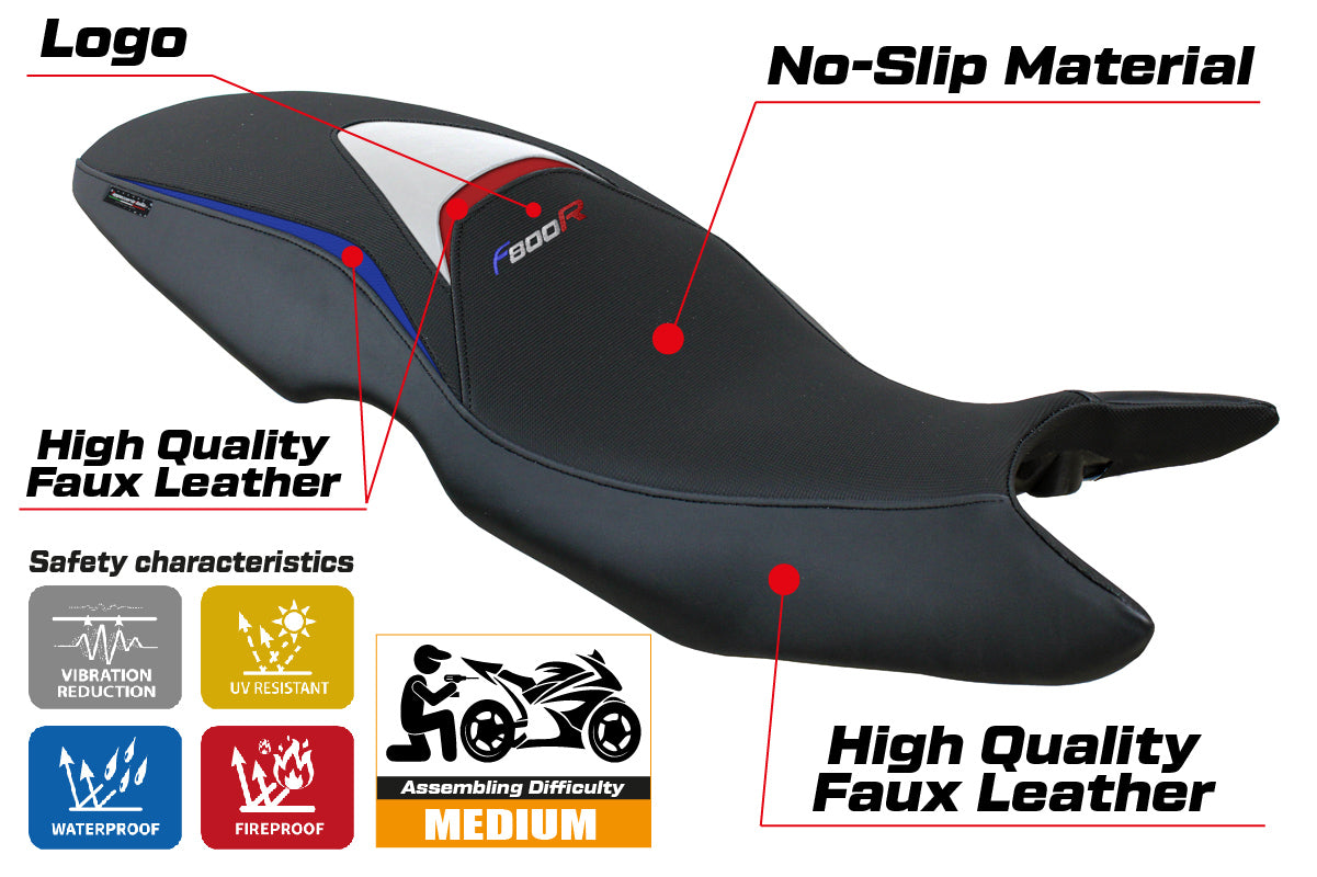 BMW F800R 2009-2020 Seat Cover Tappezzeria Italia TPZ in HP Black