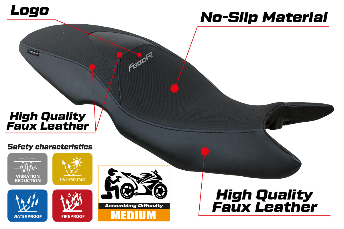 Funda de asiento para BMW F800R 2009-2020 Tappezzeria Italia TPZ en negro