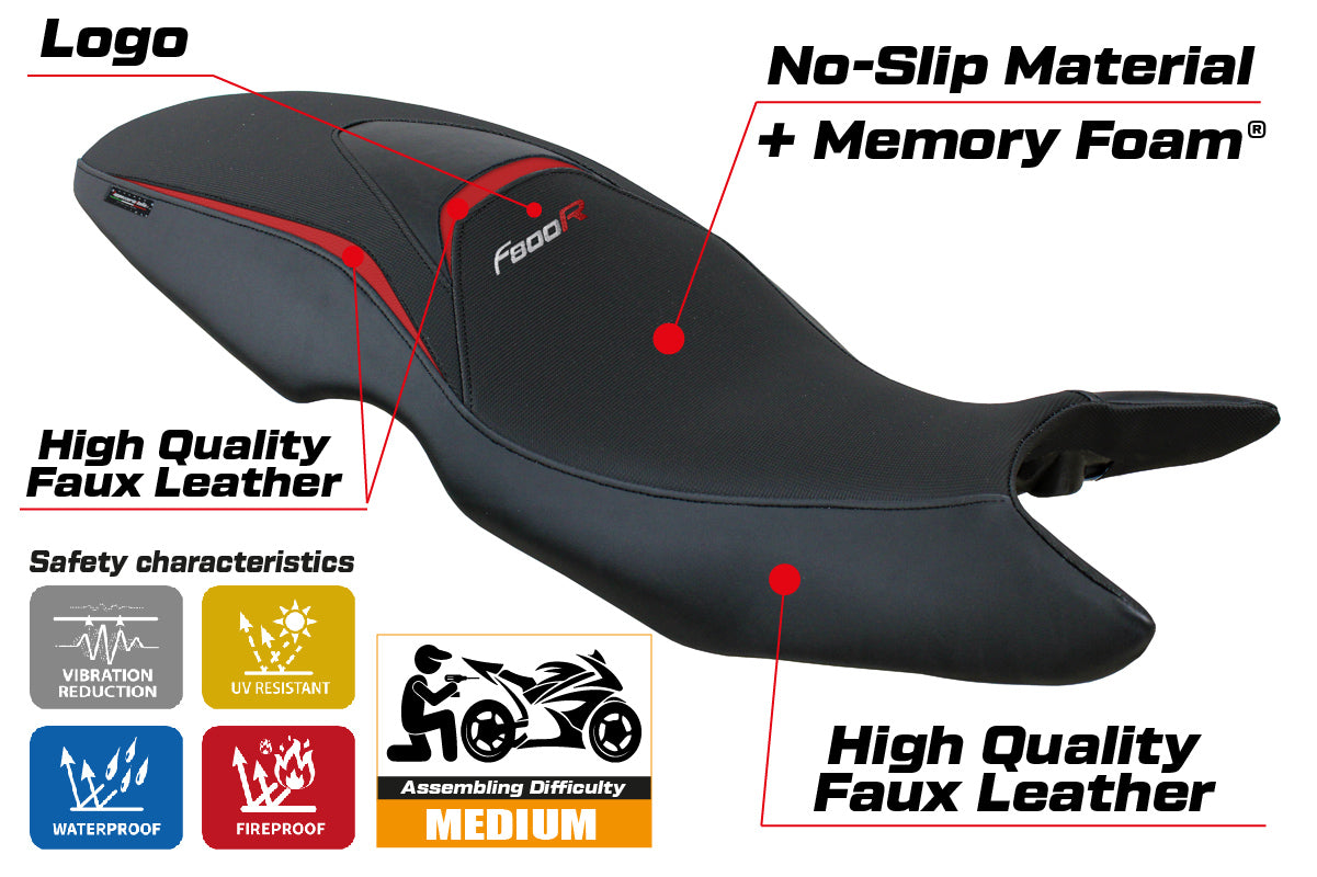 BMW F800R 2009-2020 Seat Cover Tappezzeria Italia TPZ Comfort in Red