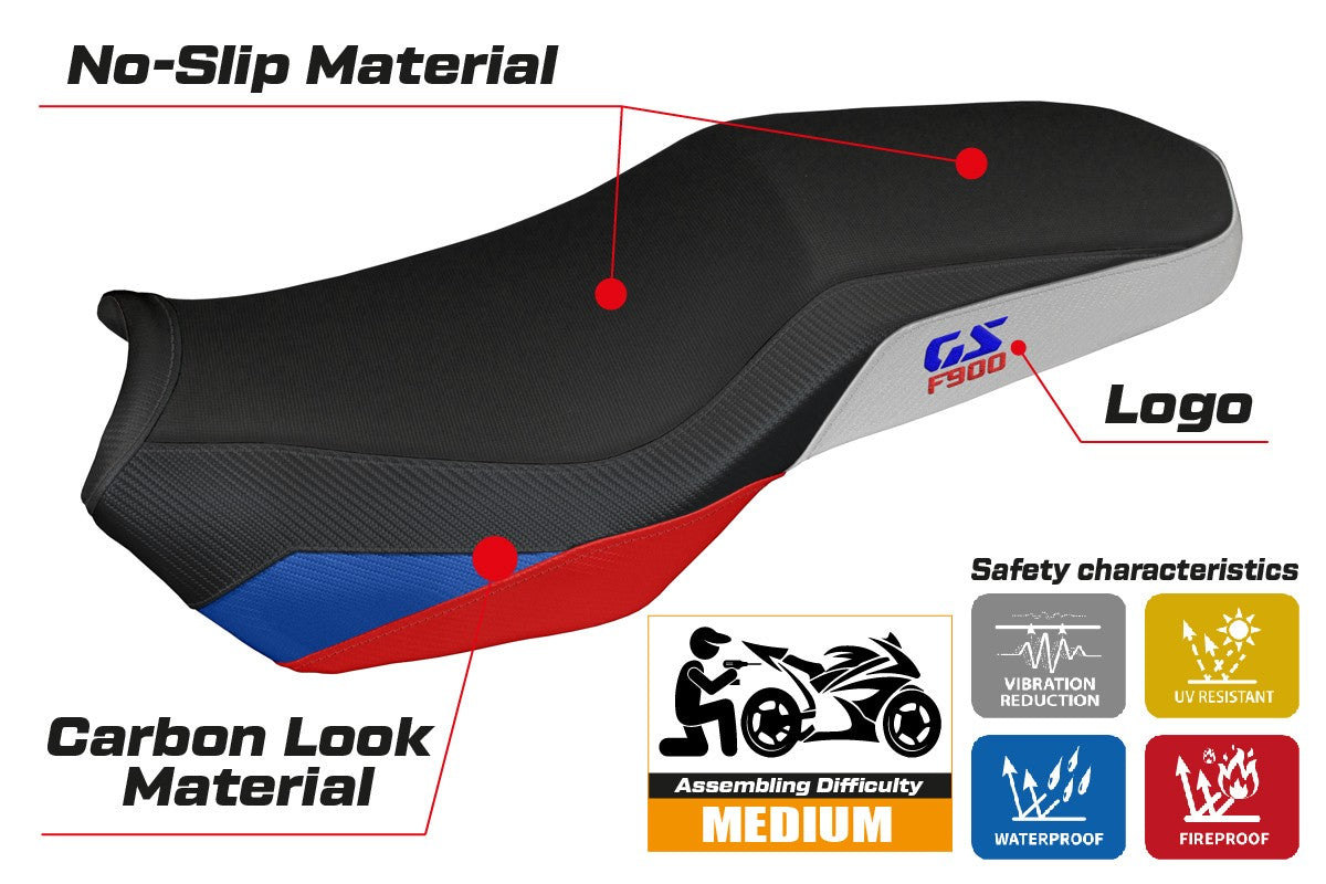 BMW F900GS Adventure 2025 Seat Cover Tappezzeria Italia TPZ Red Blue Silver Black